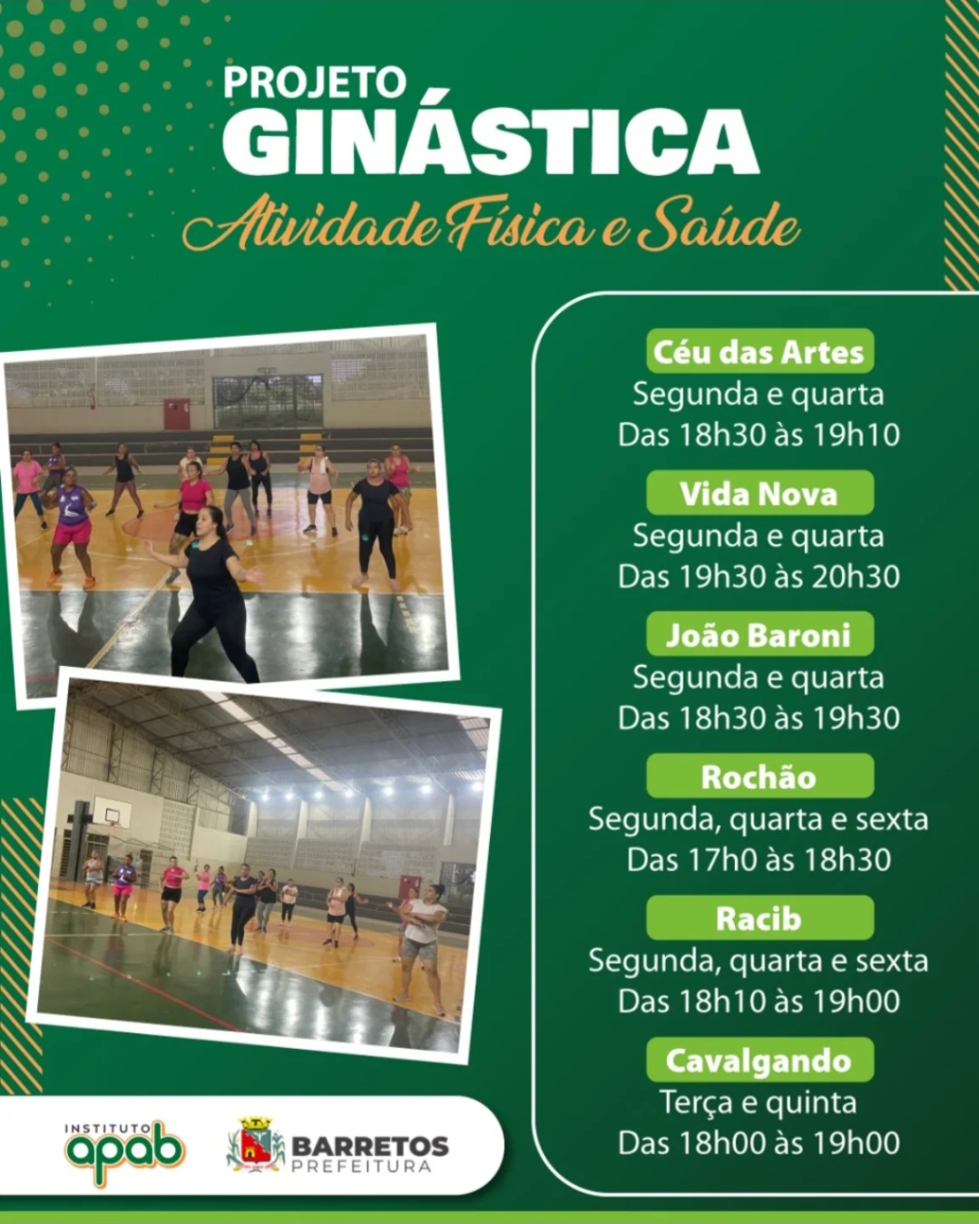 Projeto Ginástica leva atividade física e saúde aos bairros 