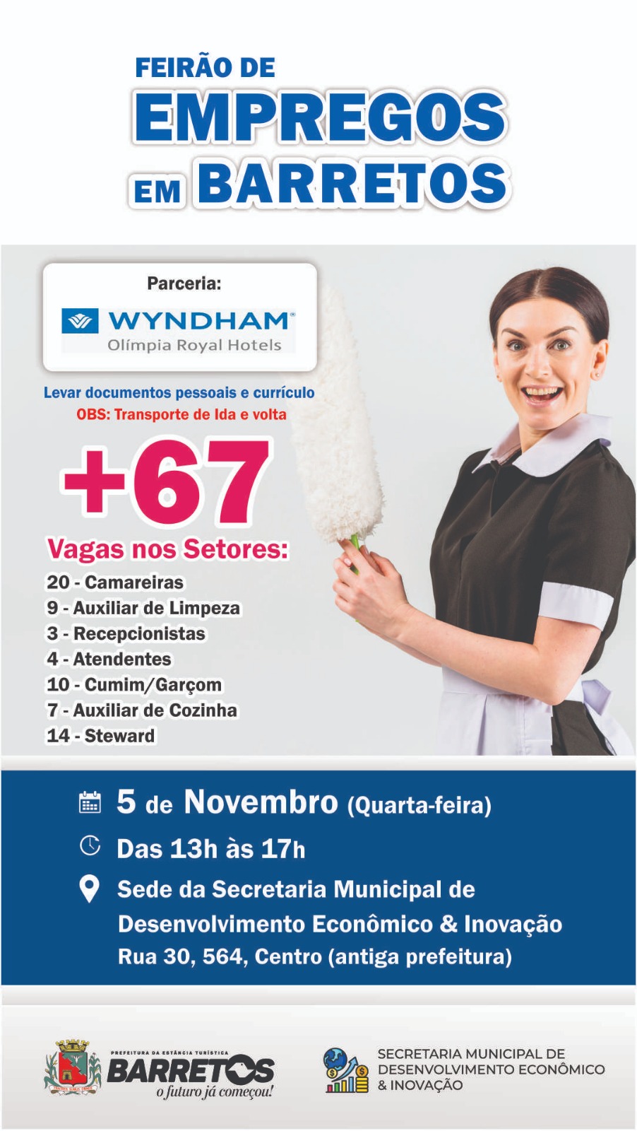 Feirão em Barretos oferece 67 vagas na tarde desta quarta-feira, 5