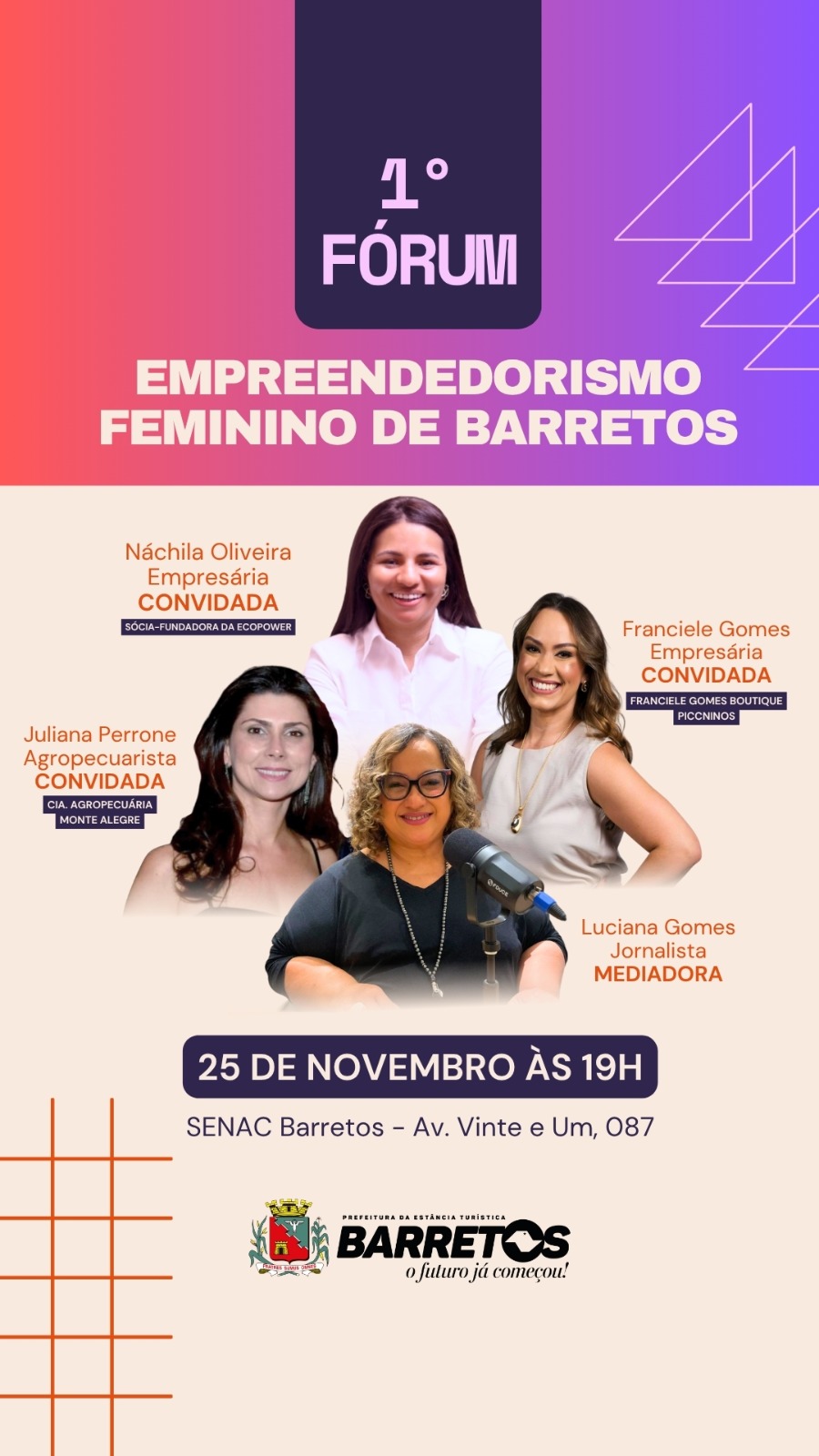 1º Fórum de Empreendedorismo Feminino de Barretos será realizado nesta terça, dia 25