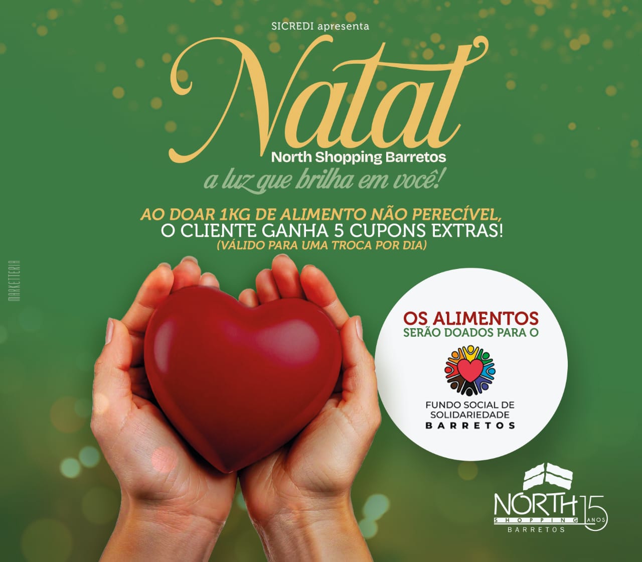 Fundo Social de Solidariedade será beneficiado por campanha de Natal do North Shopping Barretos