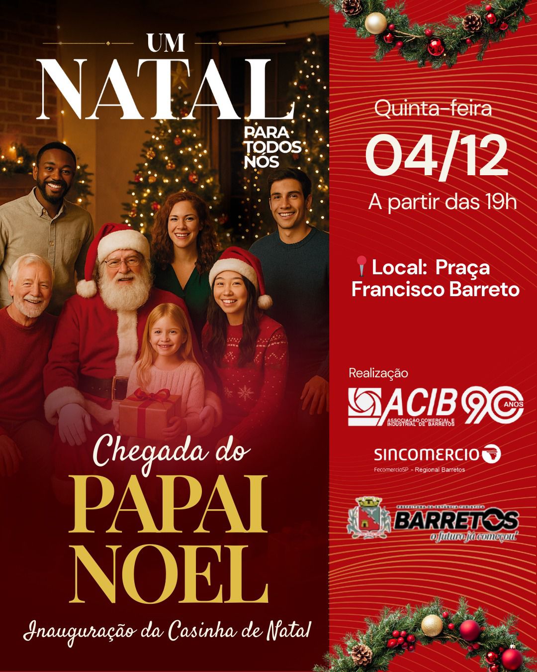 Estância Turística de Barretos recebe iluminação especial de Natal