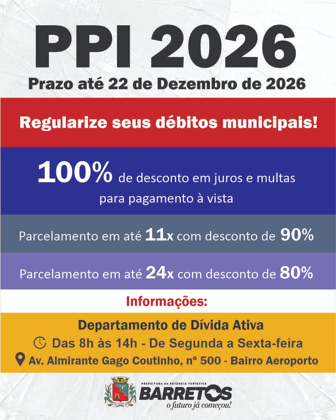 População de Barretos já pode aderir ao Programa de Parcelamento Incentivado 