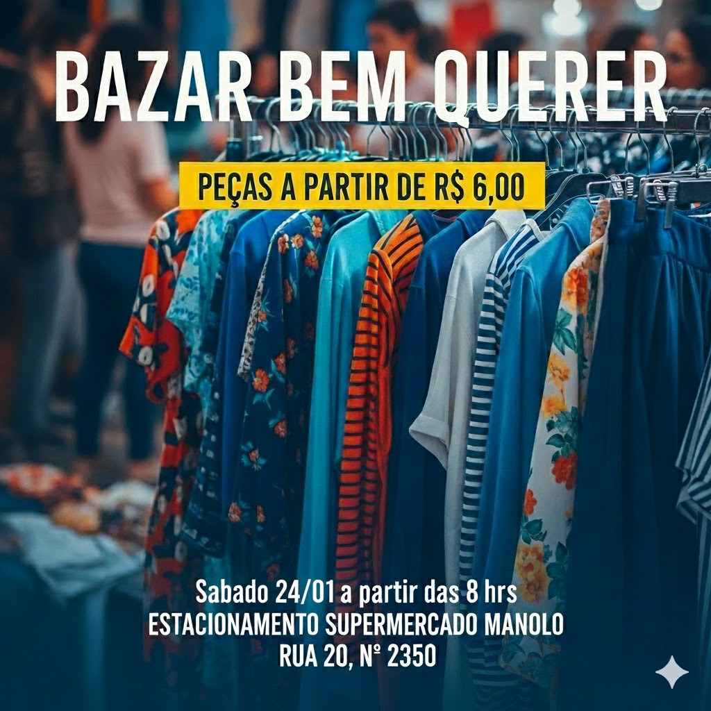 Centro Espírita agenda bazar para sábado, dia 24