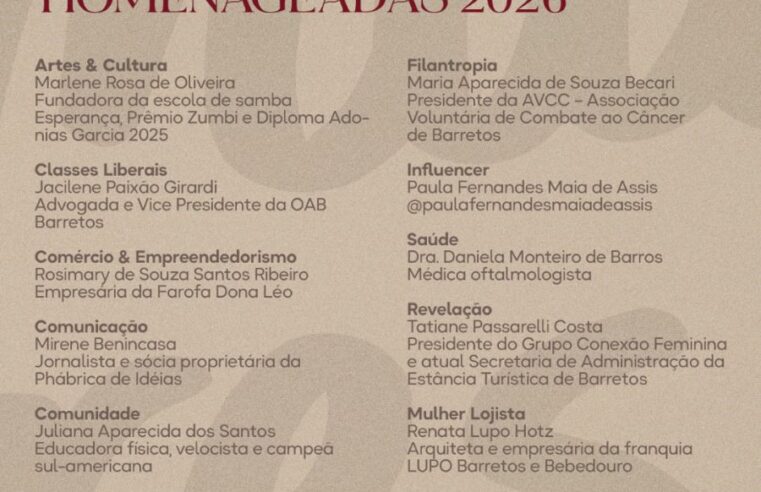 Troféu Mulher North Shopping Barretos 2026 anuncia 11 homenageadas