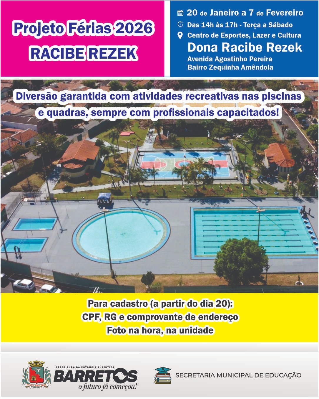 Projeto Férias 2026: Racibe Rezek passa por manutenção para receber a comunidade