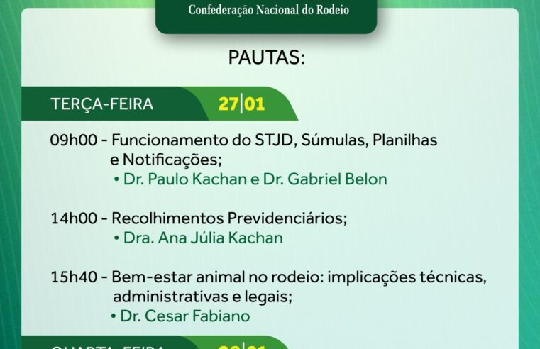 Parque do Peão recebe congresso da CNAR com foco em gestão, legislação e bem-estar animal no rodeio