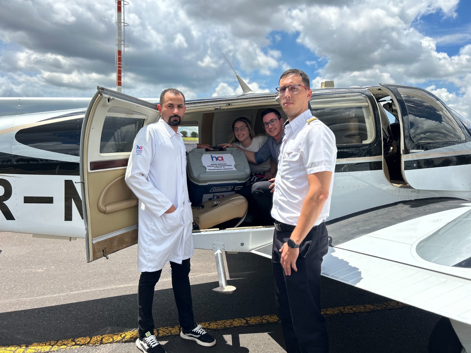 Aeronave particular realiza transporte de um coração de Rio Preto para transplante em Barretos