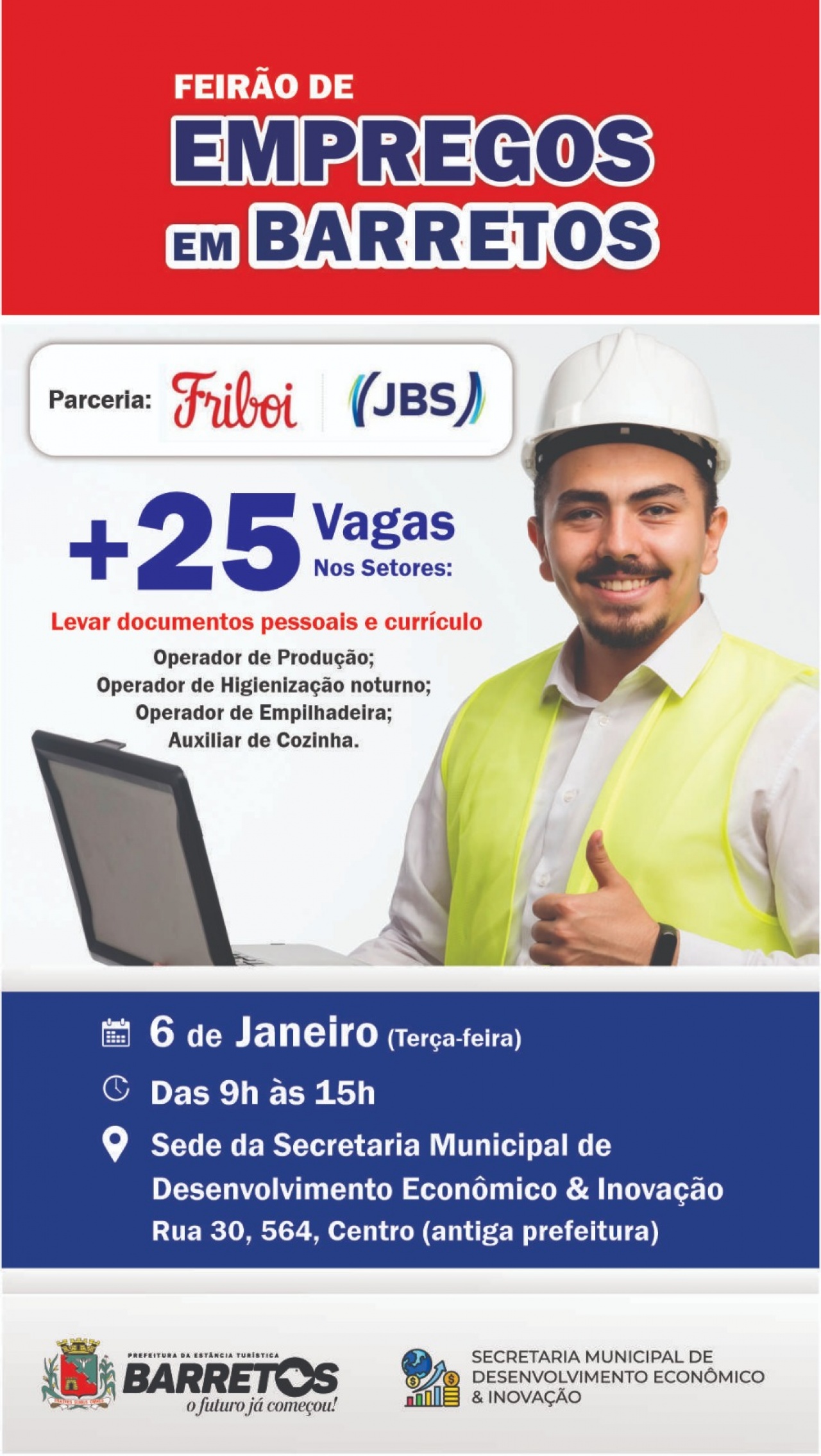 Feirão de Empregos oferece 25 vagas de trabalho na Friboi