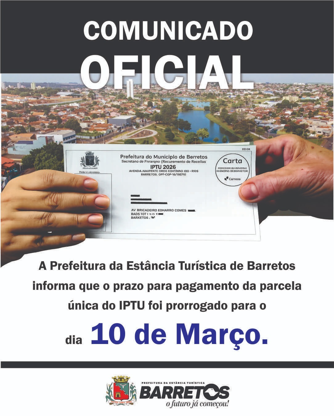 Prazo para pagamento do IPTU em cota única é prorrogado