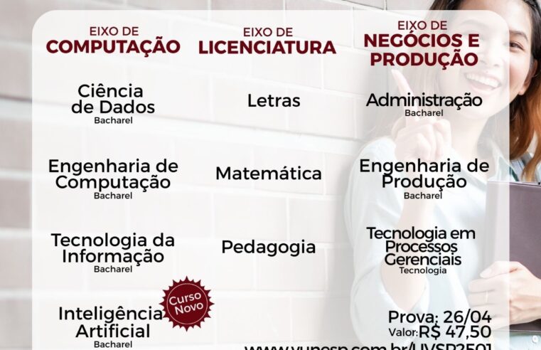Prorrogadas as inscrições para o Vestibular 2026 da Univesp