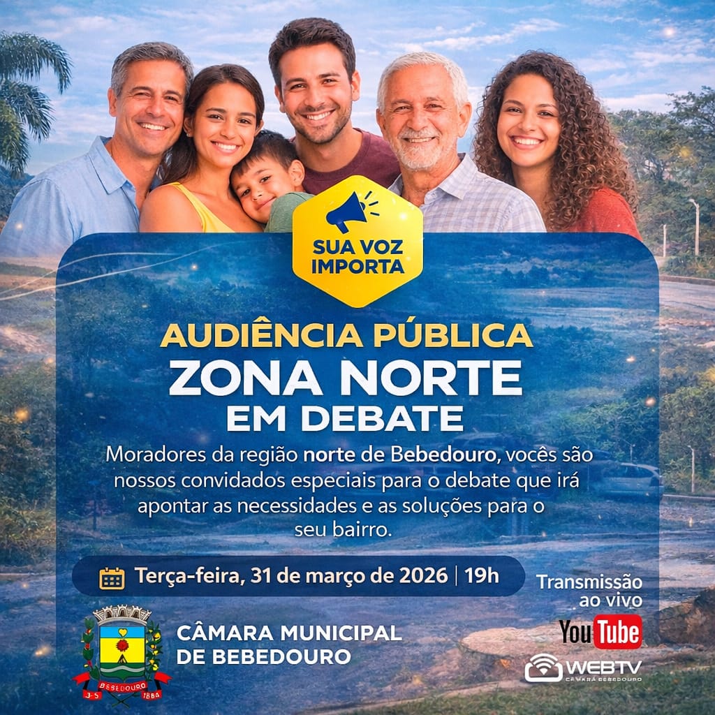 Audiência pública vai discutir demandas e soluções para a Zona Norte de Bebedouro nesta terça-feira