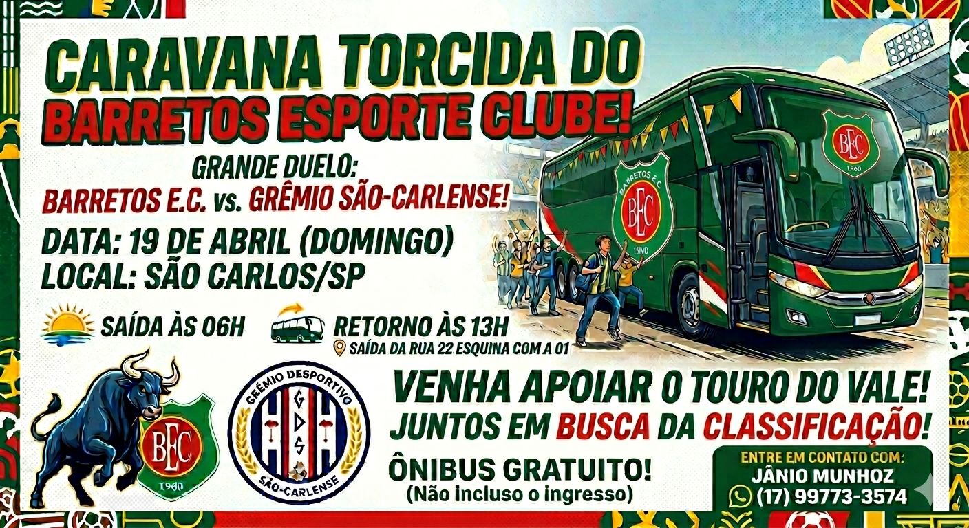 Torcida terá ônibus gratuito para jogo do BEC no domíngo