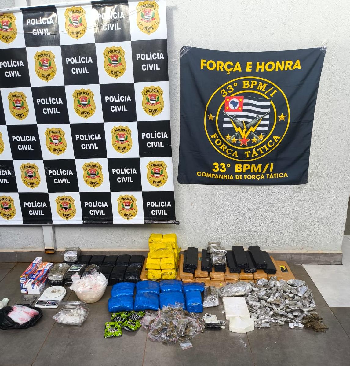 Operação policial faz apreensão de mais de 66 kg de drogas durante cumprimento de mandados