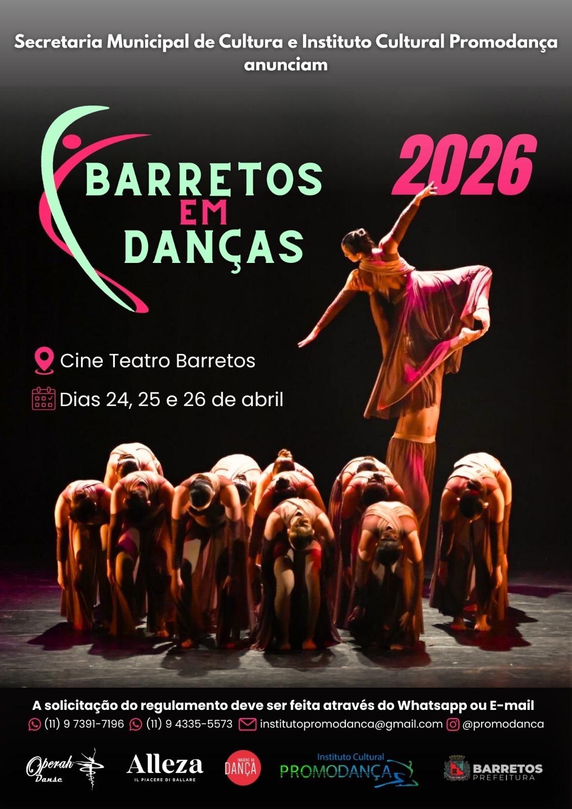 Festival Barretos em Danças 2026 reúne bailarinos de nove cidades neste final de semana