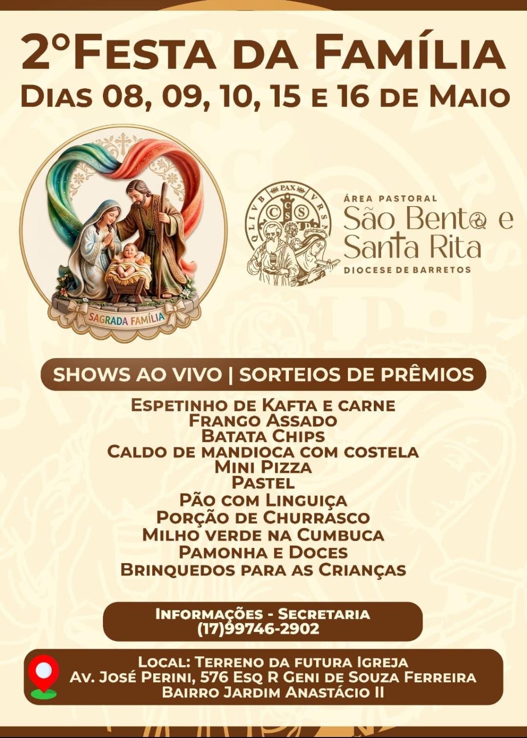 Área Pastoral São Bento e Santa Rita realiza 2ª Festa da Família