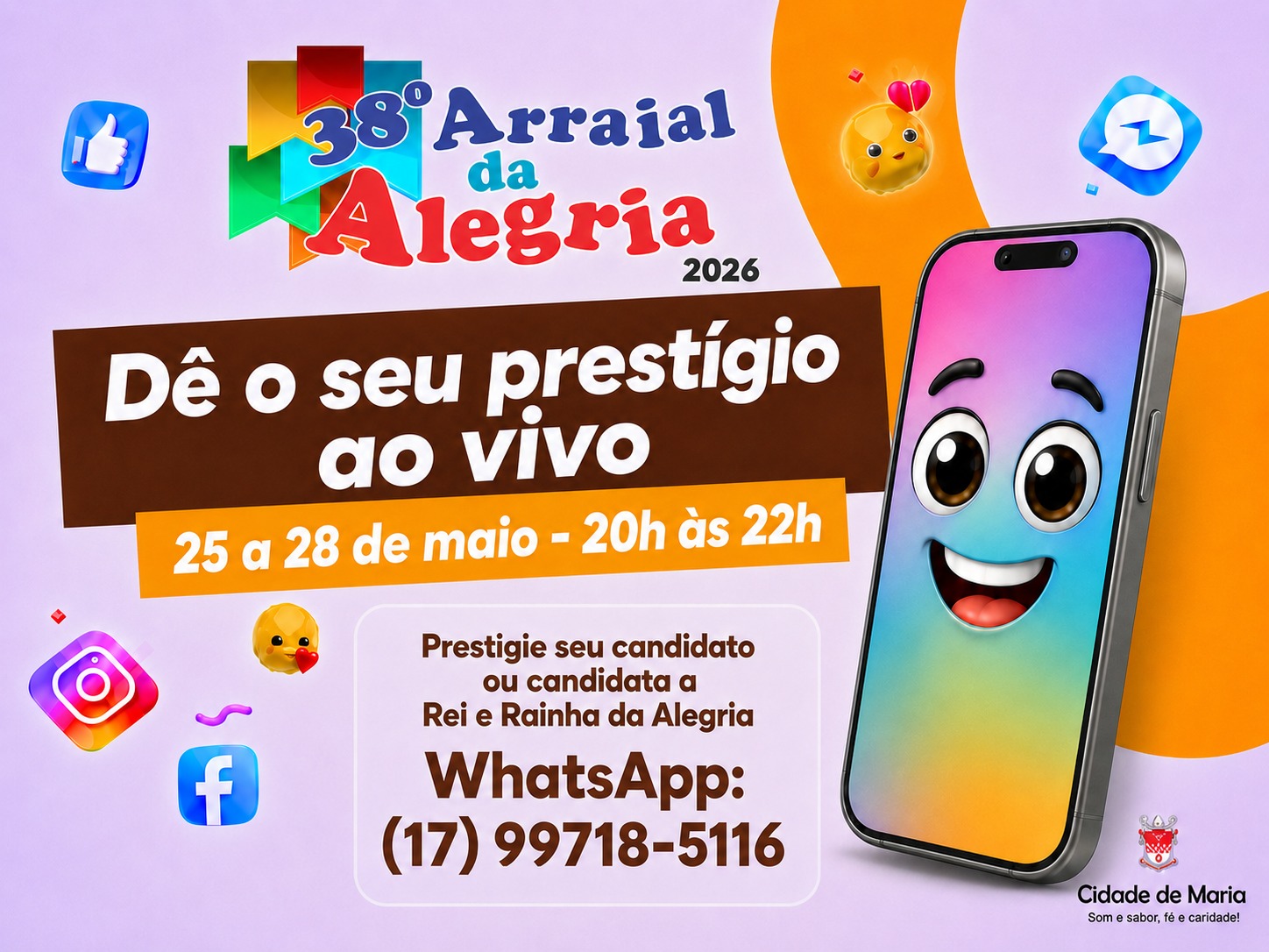 Edição 2026 do Concurso Rei e Rainha da Alegria terá participação do público exclusivamente pelo WhatsApp