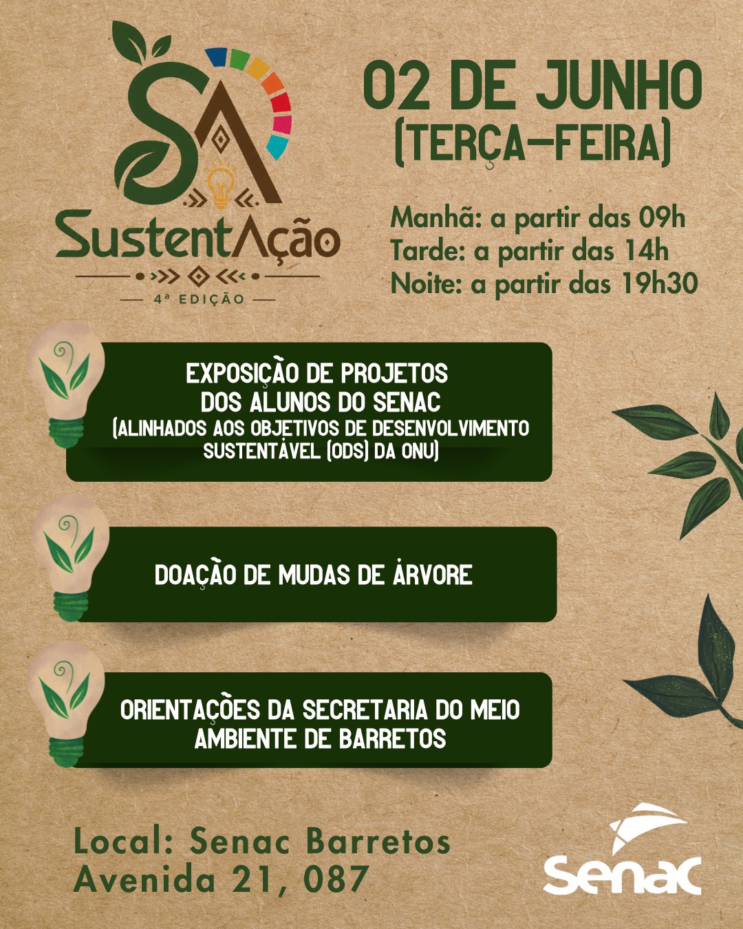 Senac Barretos promove 4ª edição do evento SustentAção