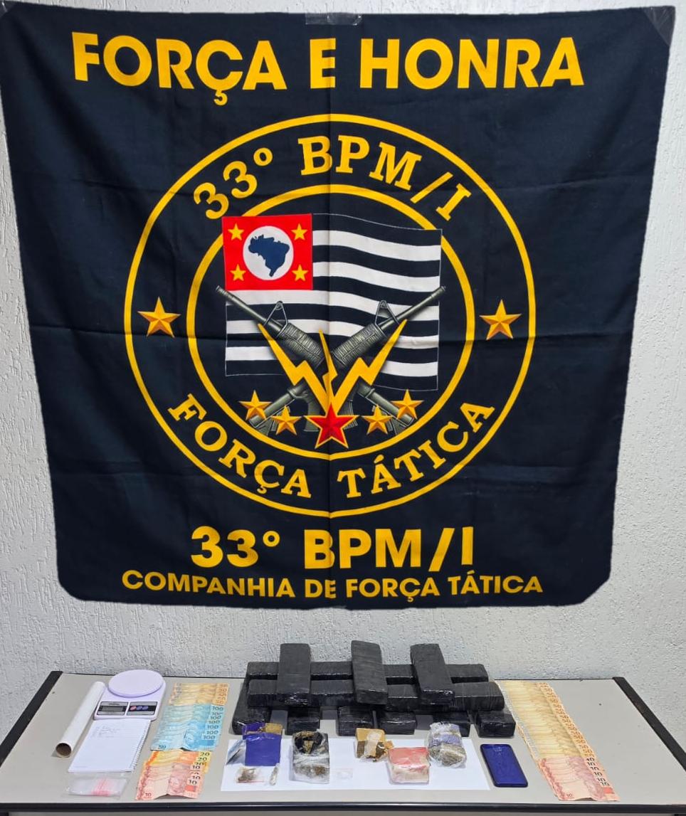 Força Tática apreende quase 12 quilos de drogas durante operação em Barretos
