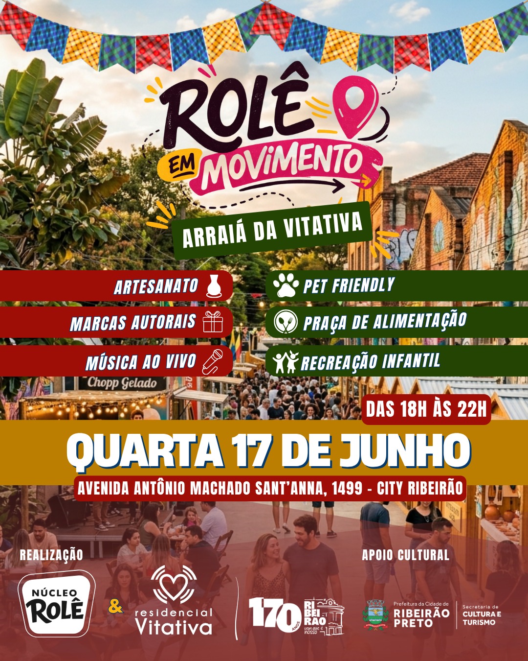Rolê em Movimento celebra os 170 anos de Ribeirão Preto com edição especial na City Ribeirão
