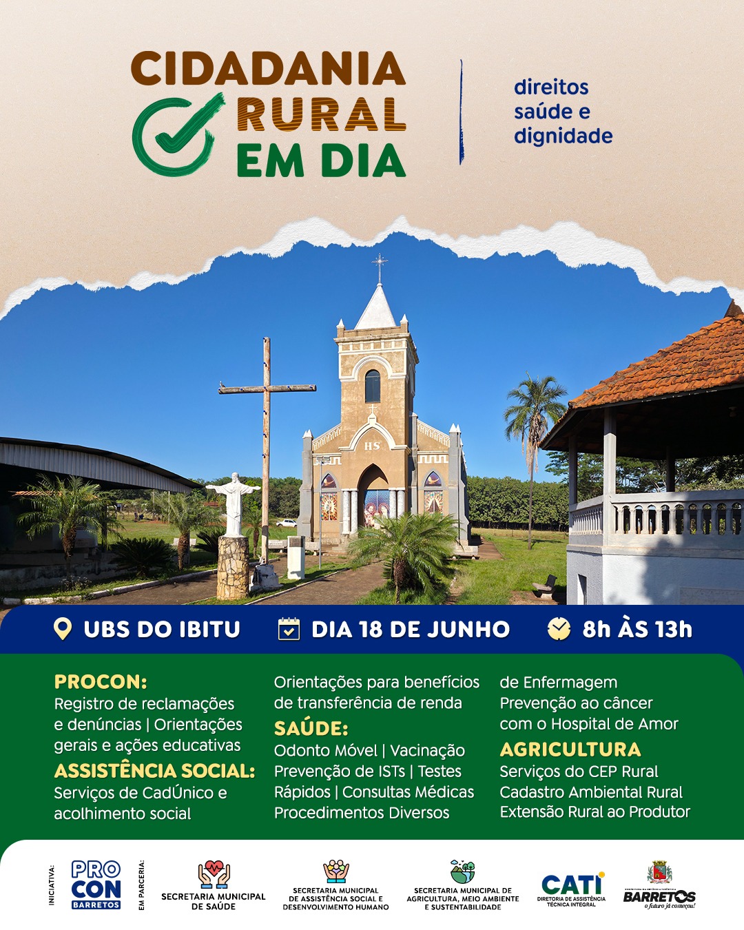 Ibitu recebe diversos serviços nesta quinta-feira, 18, com Cidadania Rural em Dia