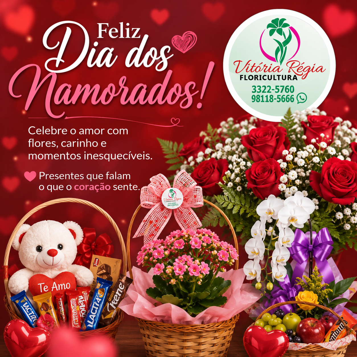 Dia dos Namorados: Floricultura Vitória Régia oferece opções especiais para surpreender quem você ama