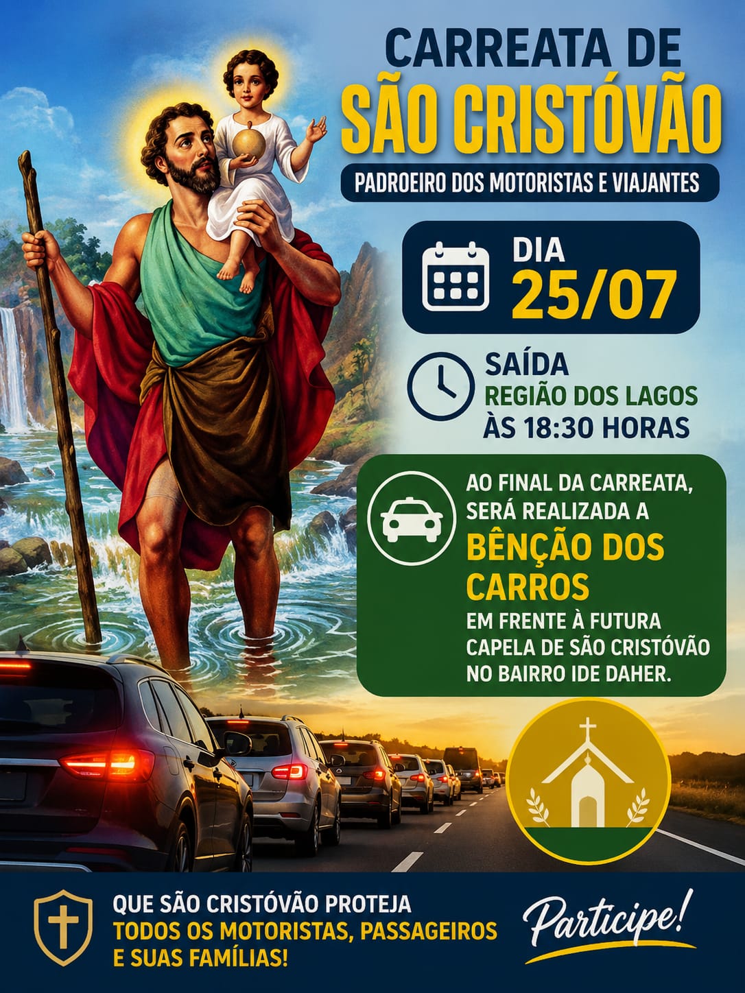 Carreata de São Cristóvão acontece no dia 25 de julho