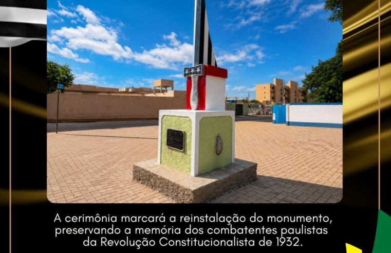 Prefeitura de Barretos realiza solenidade de reinstalação do Monumento à Revolução Constitucionalista de 1932 nesta quarta-feira (8)