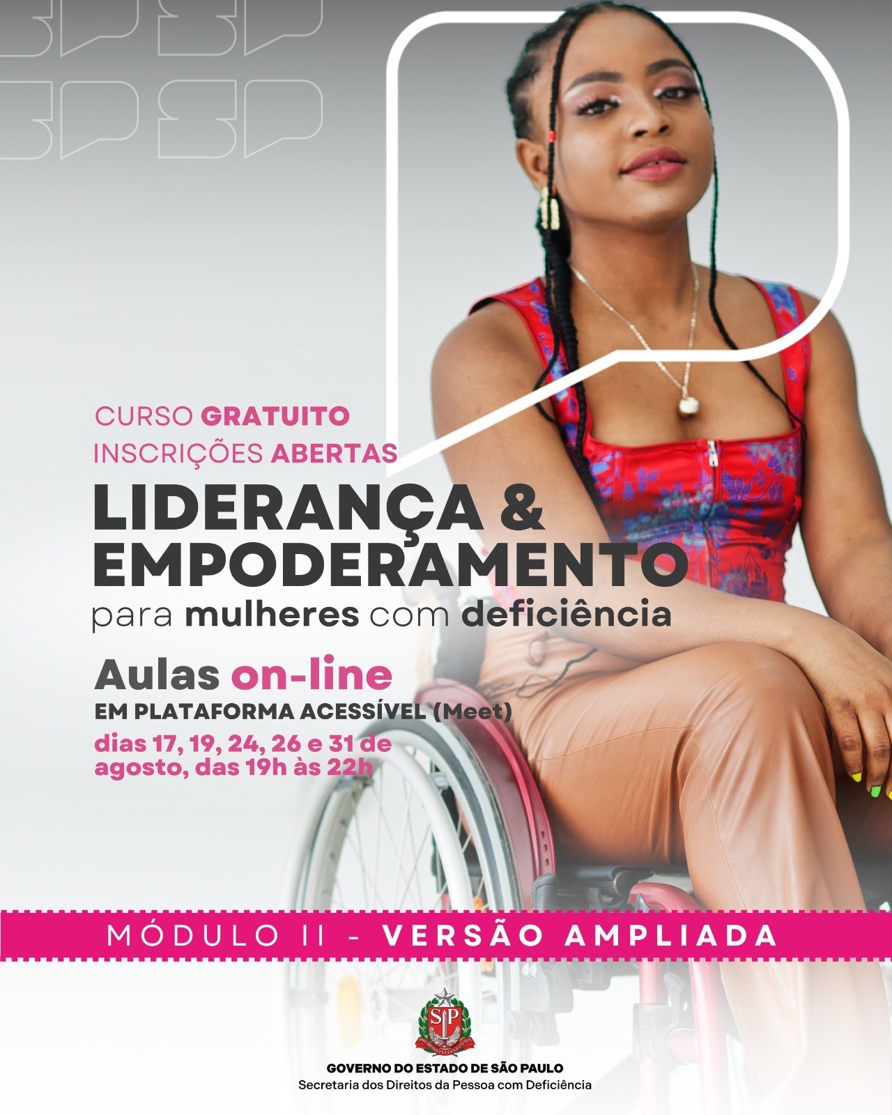 Curso de Liderança e Empoderamento para Mulheres com Deficiência recebe inscrições
