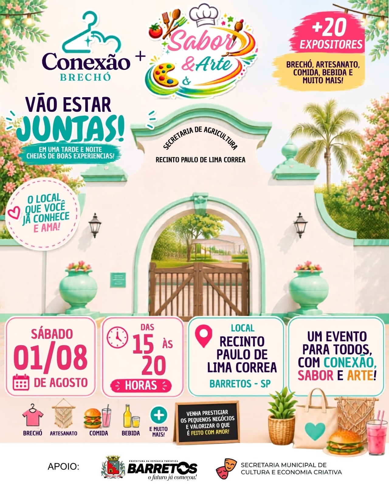 Feira Conexão Brechó + Sabor & Arte retorna ao Recinto Paulo de Lima Correa neste sábado (1°)